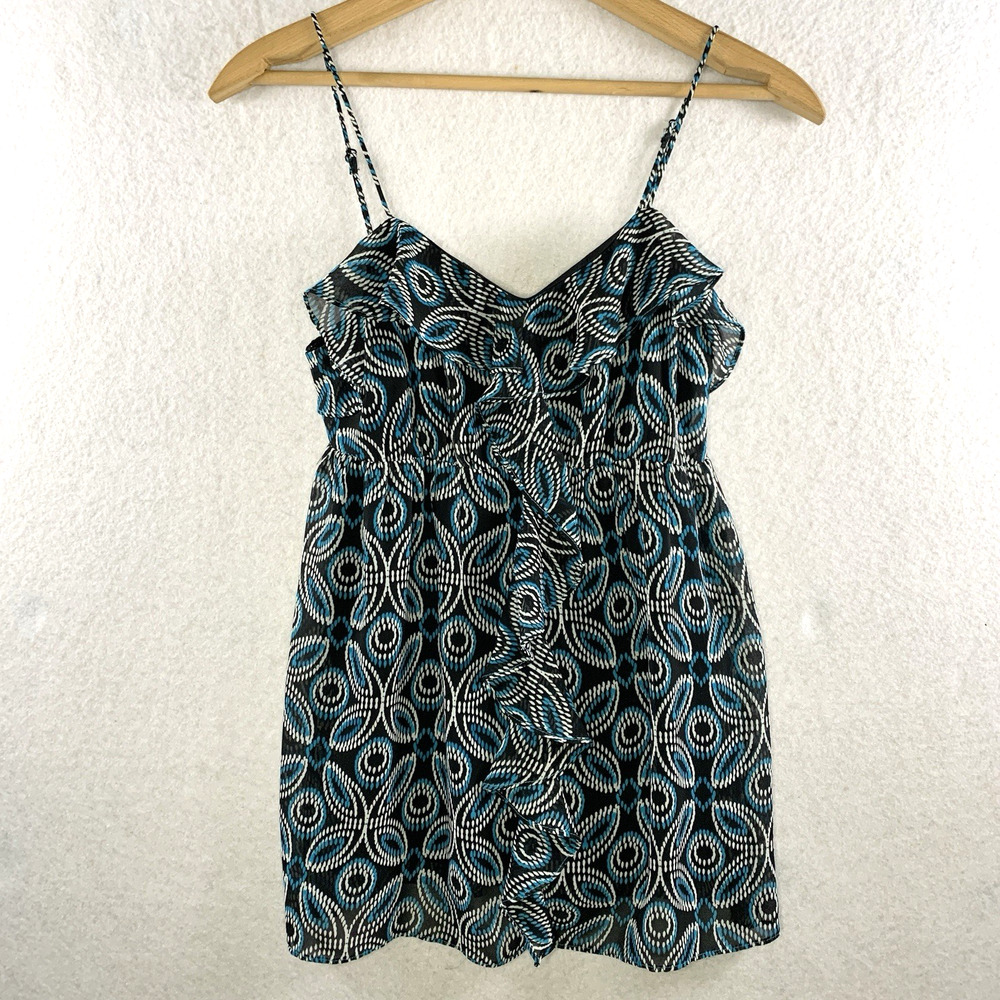VTG Candies Womens‎ Babydoll Chiffon Tank Top Sz S Feminine Ruffle Boho Y2K